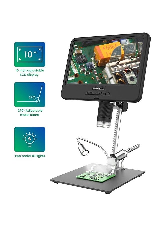Andonstar Professional Digital Microscope 12 Million Pixels IPS Touching Screen 260X Magnification Soldering Microscope Picture Taking Video Recording Maintenance Workbench  - Image 5