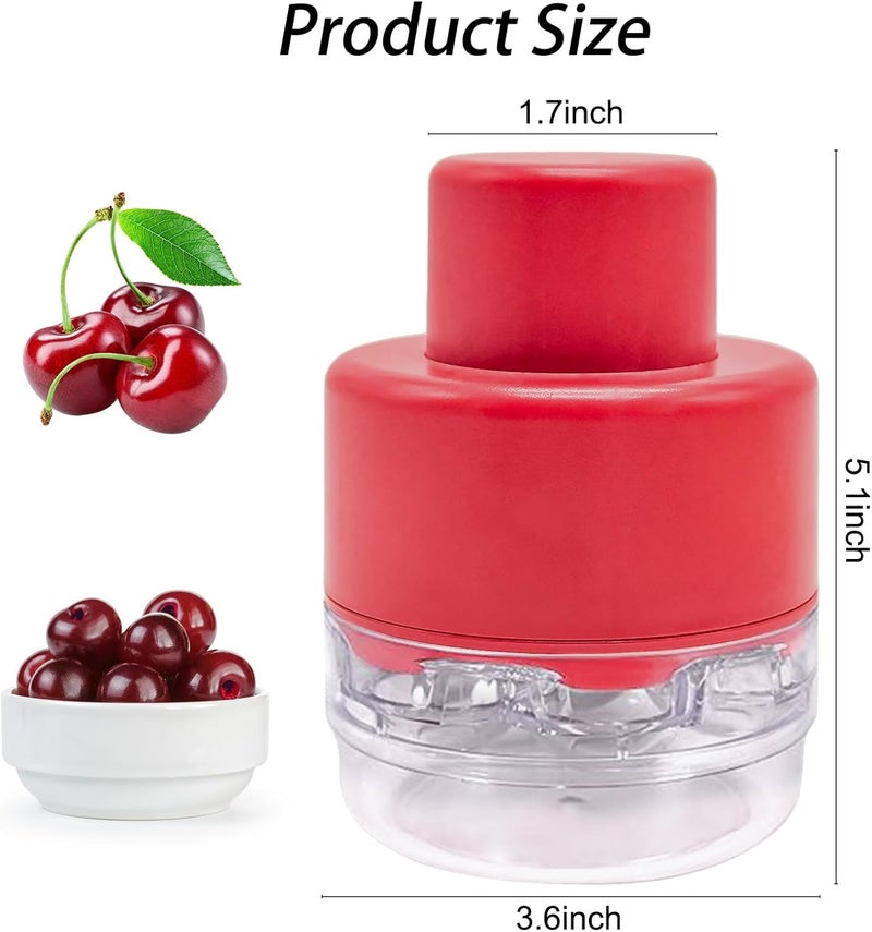 CEHNCEH Cherry Pitter - 7-In-1 Cherry Seed Remover Cherry Pitter Tool Push Type Cherry Corer Multiple, Kitchen Cherry Jam (Red) - Image 4