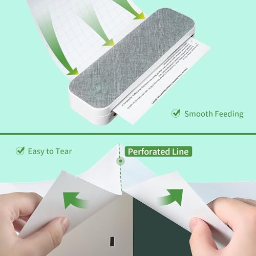 LINGLONG US Letter thermal printer paper 8.5'' x 11'' Quick Dry Folded, 200 Sheets, BPS free,Compatible MT800/M08F thermal paper for portable printer Continual Feeding thermal paper for Office - Image 3