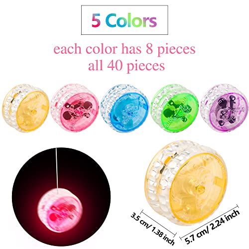 Fahacop 40 Pack Led Light up Responsive Ball Beginner Level Colorful YoYo Bearing Ball for Goodie Bag Fillers Birthday Party Favors Classroom Prizes - Image 5