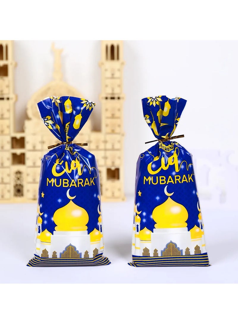 Boxwoods 100 PCS Of Eid Mubarak Plastic Gift Bags Sweets And Candy Distribution Goodie Bags For Kids - Image 2