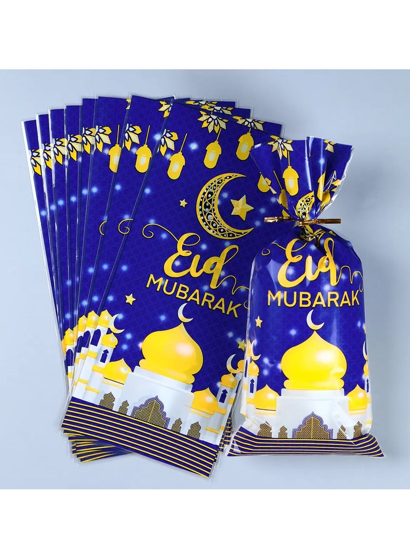 Boxwoods 100 PCS Of Eid Mubarak Plastic Gift Bags Sweets And Candy Distribution Goodie Bags For Kids - Image 3