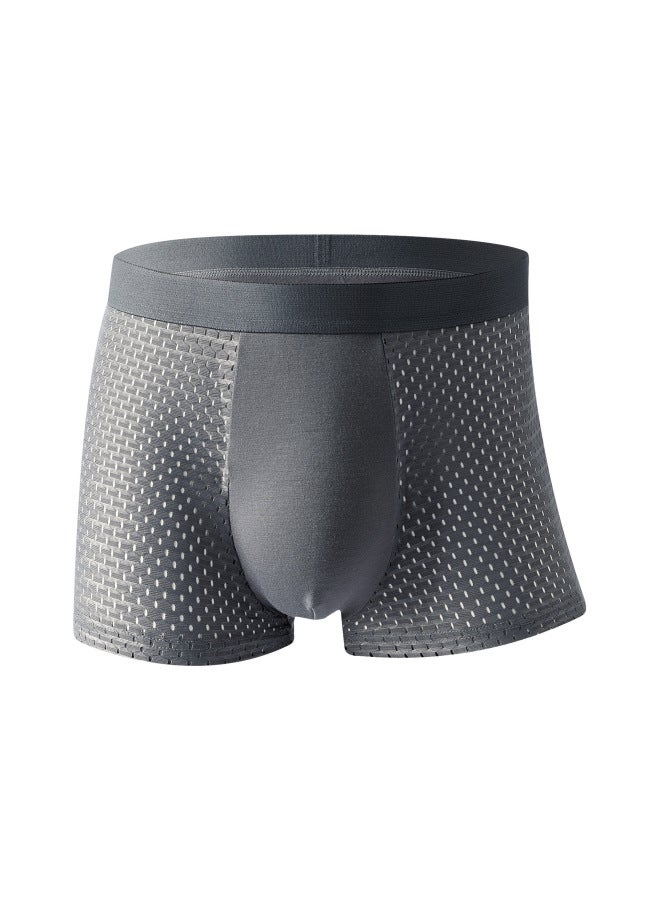Ice Silk Men's Underwear Boys Summer Boxers Mesh Sports Antibacterial Crotch Seamless Large Size Underwear