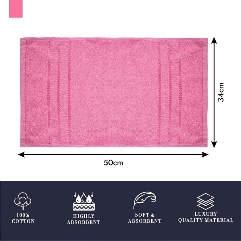 Kuber Industries Kuber Industries Face Towel Cotton Towels for Facewash Towels for Daily use Workout Hand Towel Lining Design 14x21 Inch Pack of 4 Pink  - Image 3
