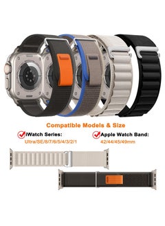 BORTONY 4 Pack Alpine Loop Compatible with Apple Watch Ultra Band 49mm Men Women Adjustable Sport Elastic Nylon Strap for iWatch Series Ultra/SE/8/7/6/5/4/3/2/1  - Image 2