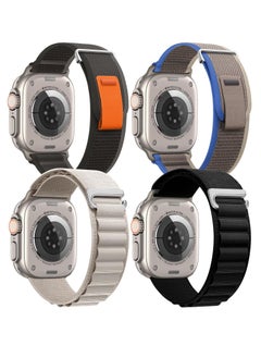 BORTONY 4 Pack Alpine Loop Compatible with Apple Watch Ultra Band 49mm Men Women Adjustable Sport Elastic Nylon Strap for iWatch Series Ultra/SE/8/7/6/5/4/3/2/1  - Image 1
