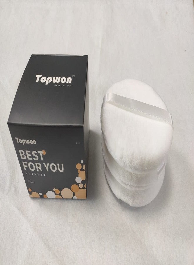 توب وون إسفنجة بودرة أطفال/بودرة جسم كبيرة من توبون مقاس 4 بوصات - مثالية لوضع بودرة ما بعد الاستحمام - Image 4