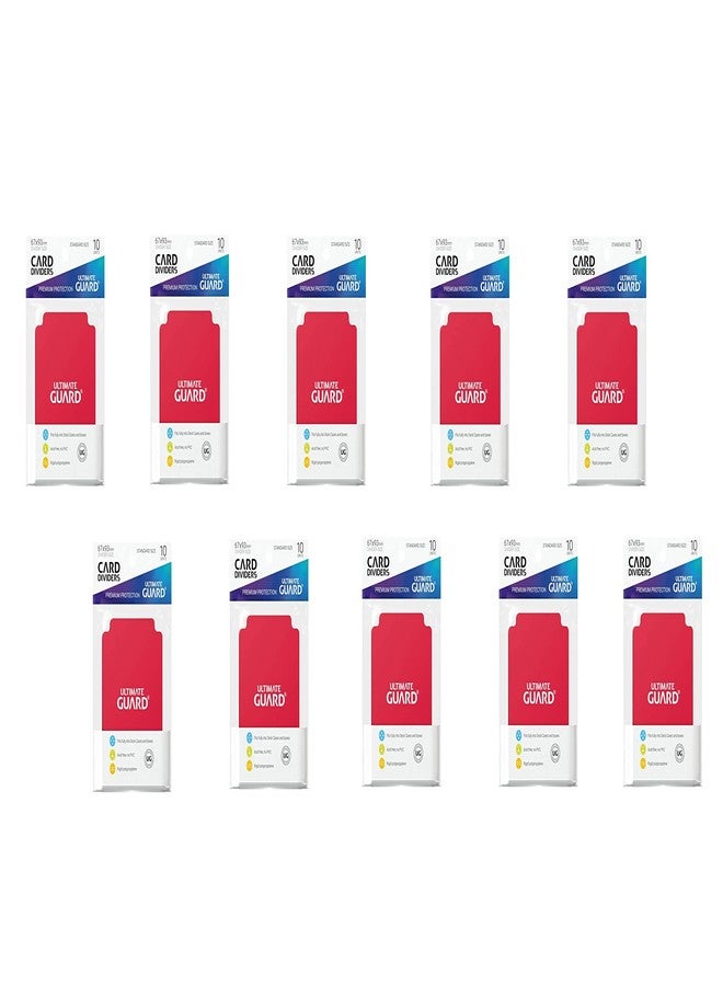 Ultimate Guard 10 Packs Ultimate Guard Red Card Dividers (10) Standard Size Display Case - Image 2
