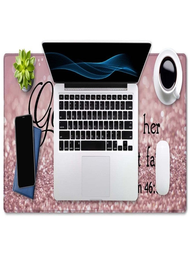 SSOIU Bible Verse Mouse Pad 35.5 X 15.7 Inch XXL Full Desk Mousepad Extended Large Non-Slip Rubber Base Waterproof Big Keyboard Mat with Stitched Edges - PSALM 46:5 God is Within Her,She Will not Fall - Image 4