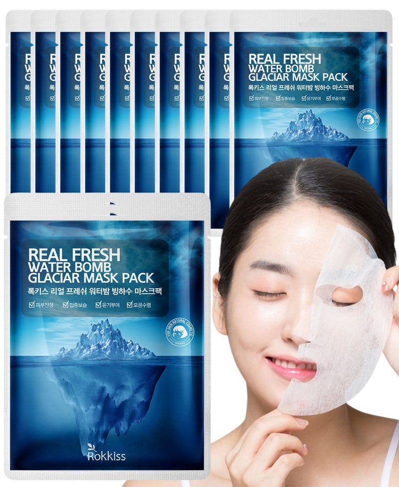 ROKKISS 10PCS Korean Face Mask, Deep Hydration & Moisture, Natural cosmetics - Image 1
