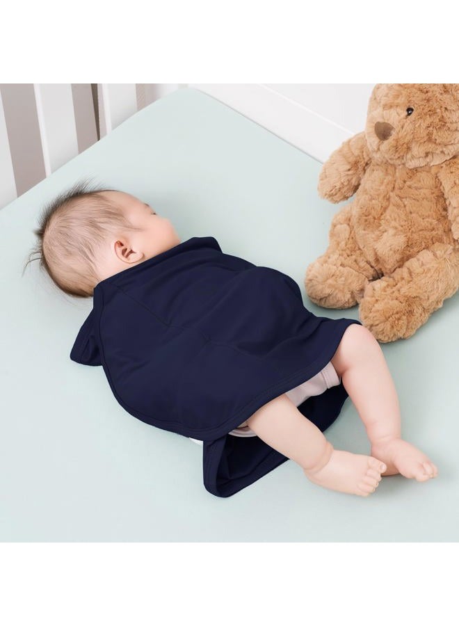 littogoose 3 Pcs Newborn Swaddle Wrap, Adjustable Snuggle Strap for Moro Reflex, Safe Sleep Sack for Naps & Bedtime, Slate+navy+storm, S - Image 5