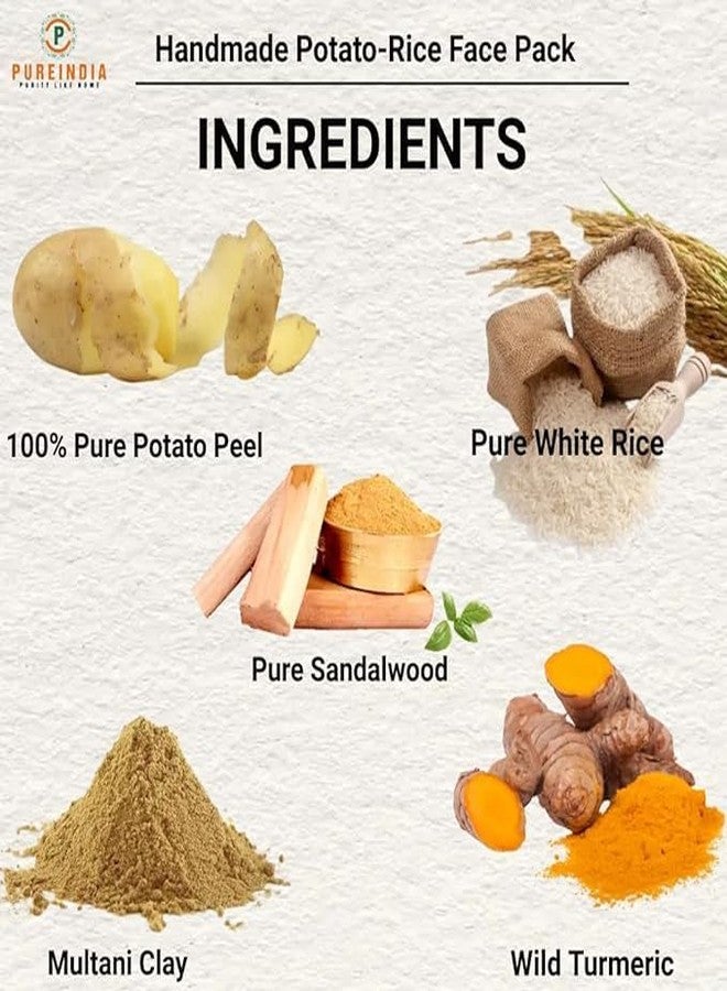 Pureindia Handmade Potato Rice Face Pack For Skin Whitening | Dark Spot | 50gm | All Skin Type | Natural FacePack | For Women & Men| Pack of-2 - Image 4