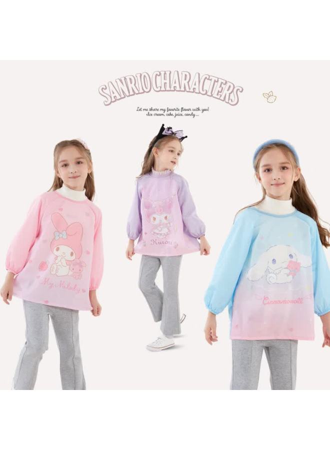 Hello Kitty o Kitty Children's Smock, Reverse-wear Bib, Baby Eating A, Drawing Smock, Waterproof Bib, U4053 Purple, S Size - Image 3