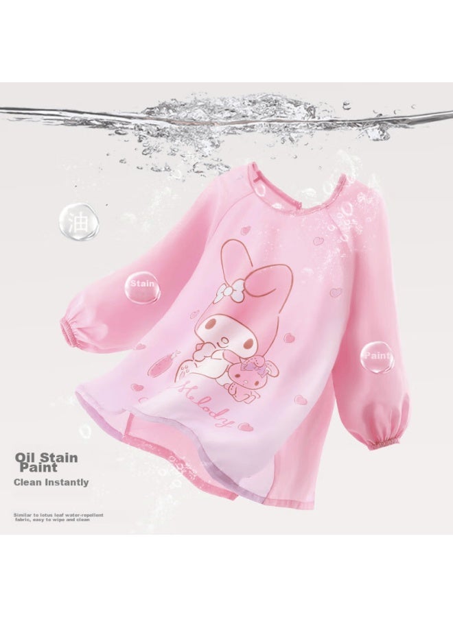 Hello Kitty o Kitty Children's Smock, Reverse-wear Bib, Baby Eating A, Drawing Smock, Waterproof Bib, U4053 Purple, S Size - Image 4