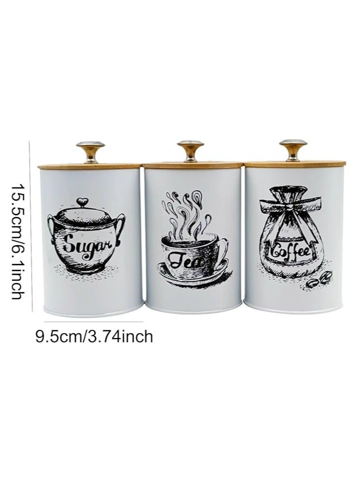 Arabest Triple-Lock Airtight Coffee Canisters (3-Pack) - Premium Stainless Steel & Bamboo Food Storage for Coffee Beans, Tea, Sugar | 40oz Kitchen Pantry Organizers with Wide-Mouth Design  - Image 4