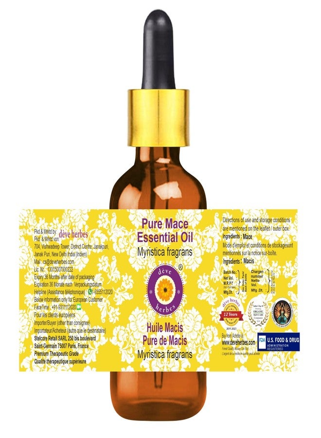 Deve Herbes Mace Essential Oil (Myristica fragrans) with Glass Dropper Pure | Non-Sticky | Non-greasy | Lightweight | Men & Women | All Skin Types | Steam Distilled 50ml - Image 3