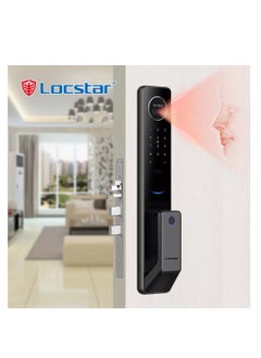Locstar 6 in1 TT lock APP Face Recognition Fingerprint Code Card Digital Smart Door Lock Doorbell Face Card App  Fingerprint Password  Key Unlock Smart Glass Door Handle Lock For Home And Apartment-Grey  - Image 2