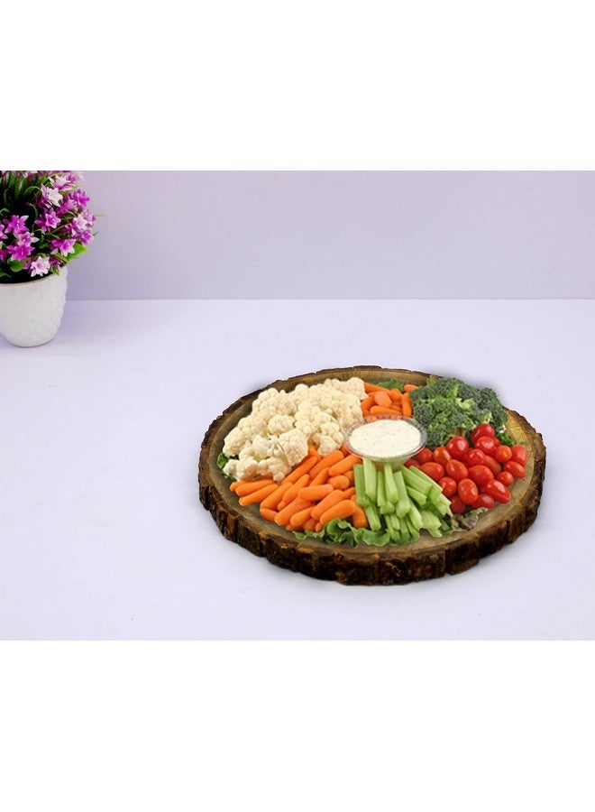 ESPLANADE KLEO Serving Tray Platter Dish for Home and Kitchen Tableware Serveware - Wooden - 12" Diameter - Brown - Image 3