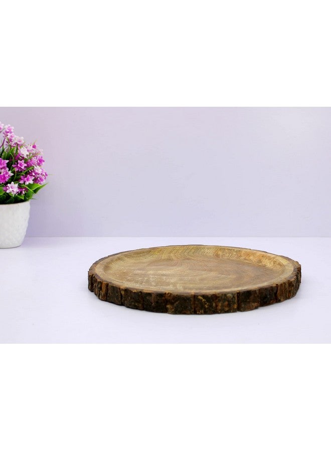 ESPLANADE KLEO Serving Tray Platter Dish for Home and Kitchen Tableware Serveware - Wooden - 12" Diameter - Brown - Image 4