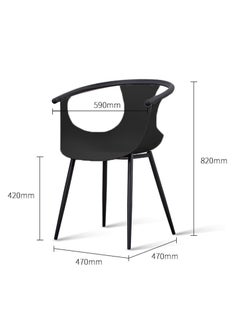 LANNY Jeffcoco Furniture Leisure Chair For Lounge, Dining desk chair Black 1 piece  - Image 2