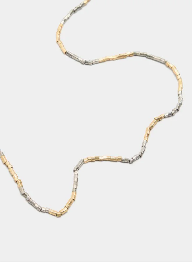 بارفوا عقد ثنائي اللون مع لفتين ذهبية