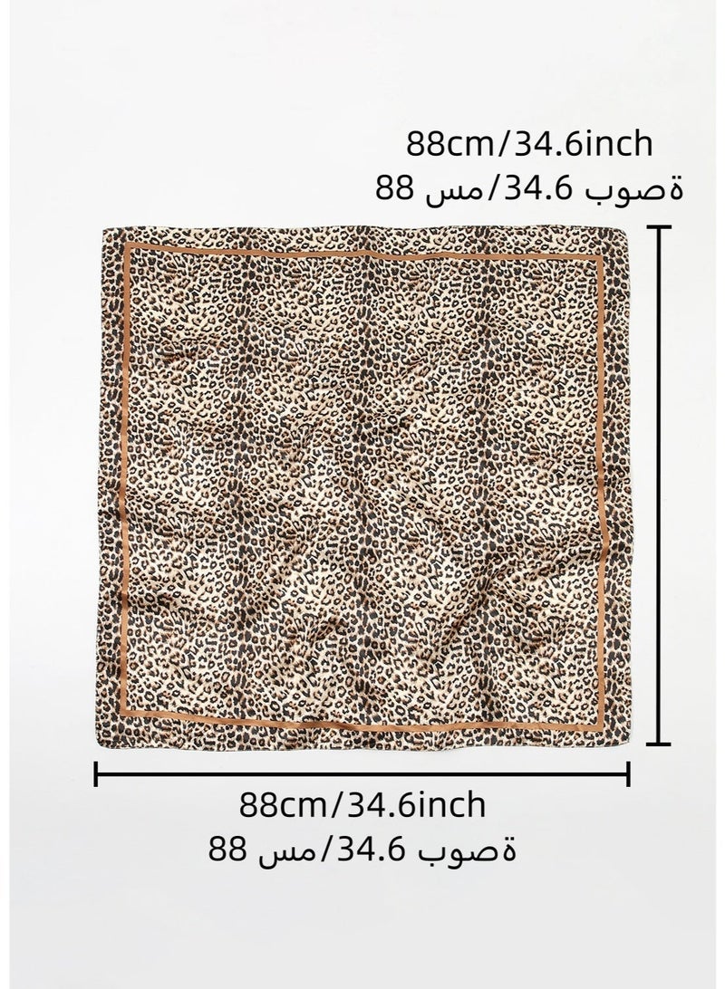 آي إس آي النمر مطبوعة رأس الوشاح الموضة مربع الوشاح الرقبة الوجه الوشاح غطاء للنساء 35 بوصة - Image 4
