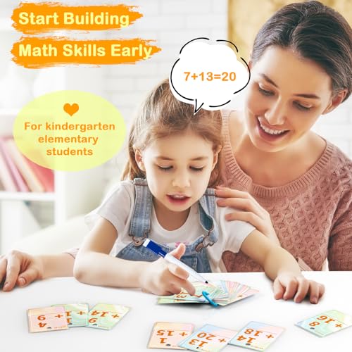 Alened Addition Flash Cards Math Facts Flashcards 120 Manipulatives Games for Kindergarten 1st 2nd 3rd 4th 5th 6th Grade Kids Ages 412 - Image 5