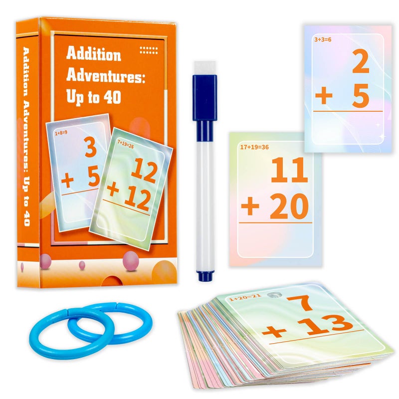 Alened Addition Flash Cards Math Facts Flashcards 120 Manipulatives Games for Kindergarten 1st 2nd 3rd 4th 5th 6th Grade Kids Ages 412 - Image 3