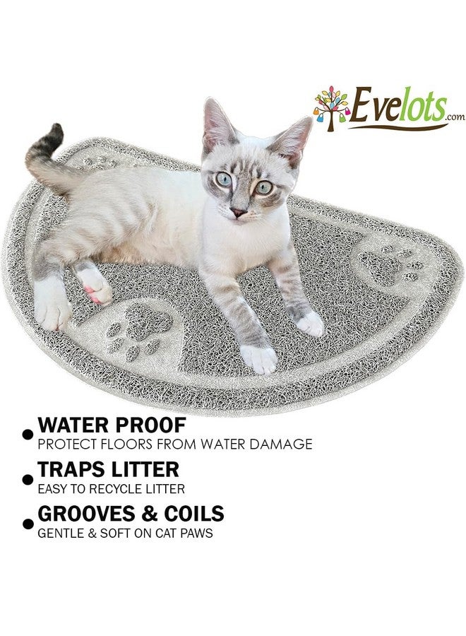 إيفلوتس سجادة فضلات القطط - سجادة تجميع فضلات القطط - لا تسبب الفوضى - مقاومة للماء - غير قابلة للانزلاق - رمادية - Image 3