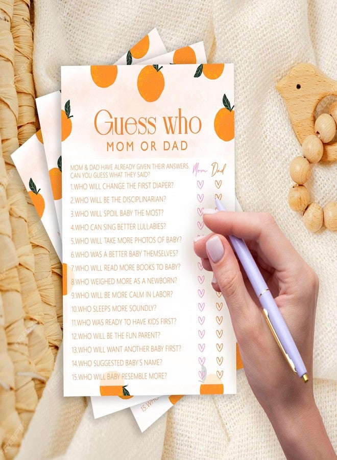ISOVF Orange Theme Baby Shower Games- Guess Who Mom Or Dad -Gender Reveal Party Games -A Little Cutie is on The Way Gender Neutral Party and Supplies- (K05) - Image 2