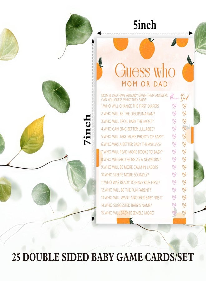 ISOVF Orange Theme Baby Shower Games- Guess Who Mom Or Dad -Gender Reveal Party Games -A Little Cutie is on The Way Gender Neutral Party and Supplies- (K05) - Image 4