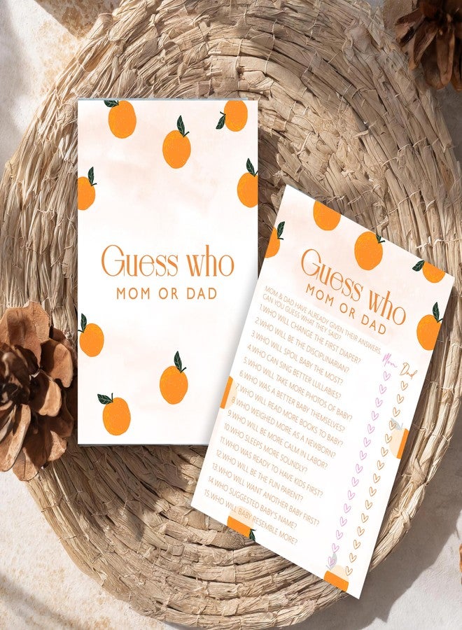 ISOVF Orange Theme Baby Shower Games- Guess Who Mom Or Dad -Gender Reveal Party Games -A Little Cutie is on The Way Gender Neutral Party and Supplies- (K05) - Image 5