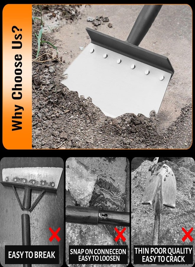 ABtool Garden Cleaning Shovel with 59 Inch, Ice Scraper, Snow Shovel, Lawn Edging Scraper Shovel,Outdoor Spade Tool for Weeding,Digging,Ice Removal - Image 4