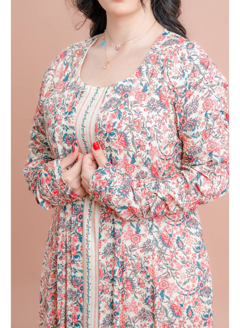 اكسا طقم الخلود مطبوع قطعتين بيج - Image 2