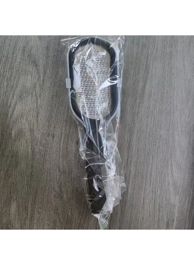 مبرد أظافر قدمين ويدين احترافي من الفولاذ المقاوم للصدأ، مزيل عالي التحمل بمقبض هندسي، وسادة فرك مضادة للتناثر، تصميم مقاوم للصدأ ومتين للعناية بالباديكير والمانيكير وأظافر القدمين والبشرة السميكة - اللون الأسود. - Image 3