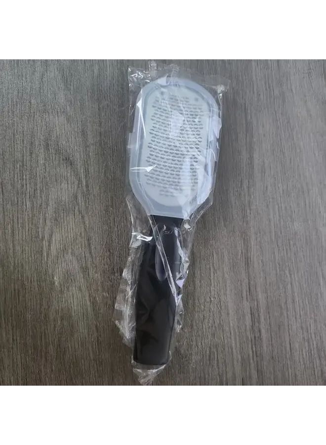 مبرد أظافر قدمين ويدين احترافي من الفولاذ المقاوم للصدأ، مزيل عالي التحمل بمقبض هندسي، وسادة فرك مضادة للتناثر، تصميم مقاوم للصدأ ومتين للعناية بالباديكير والمانيكير وأظافر القدمين والبشرة السميكة - اللون الأسود. - Image 4