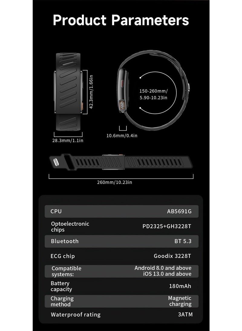 BlueFire Black Screenless Fitness Band – Heart Rate Monitor, Sleep Tracking, Step Counter, Calorie & Distance Tracker | Smart Screenless Fitness Tracker Bracelet for Men & Women | Multi-Sport Activity Band | 3ATM Waterproof Smart Health Wearable Device, App Control & Long Battery - Image 5