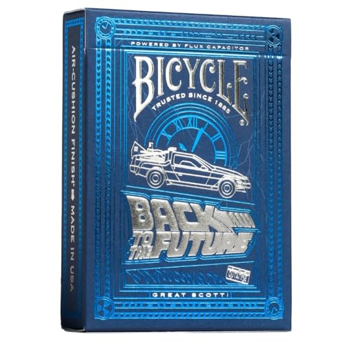 Bicycle Back To The Future Playing Cards 1 Pack, Premium, Foil, Metallic , Blue - Image 1