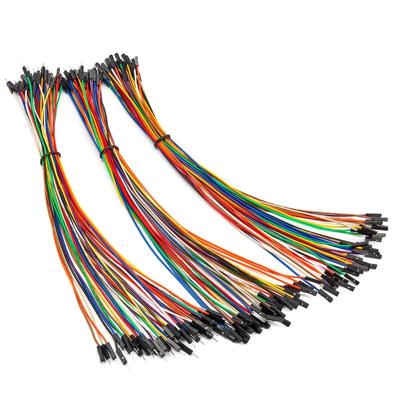 CHANZON 120pcs 30cm long Header Jumper Wire Dupont Cable Line Connector Assorted Kit (Male Female M-M M-F F-F) Solderless Multicolor for Arduino Raspberry pi Electronic Breadboard Protoboard PCB Board - Image 1