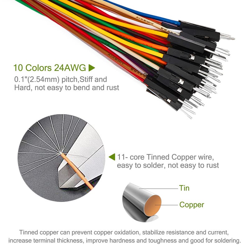 CHANZON 120pcs 30cm long Header Jumper Wire Dupont Cable Line Connector Assorted Kit (Male Female M-M M-F F-F) Solderless Multicolor for Arduino Raspberry pi Electronic Breadboard Protoboard PCB Board - Image 4