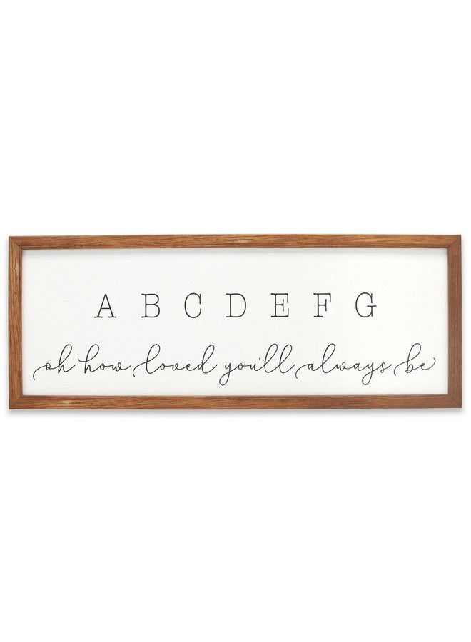 Open Road Brands ABC Nursery Wall Art - Large Modern Alphabet Nursery Picture - ABCDEFG Oh How Loved You'll Always Be - Image 1