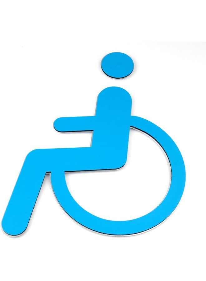 Z-COLOR 1Pcs Public Toilet Signs WC Wall Stickers Decals Toilet Door Signs Restroom Washroom Signage Handicap (Silver-Wheelchair) - Image 4