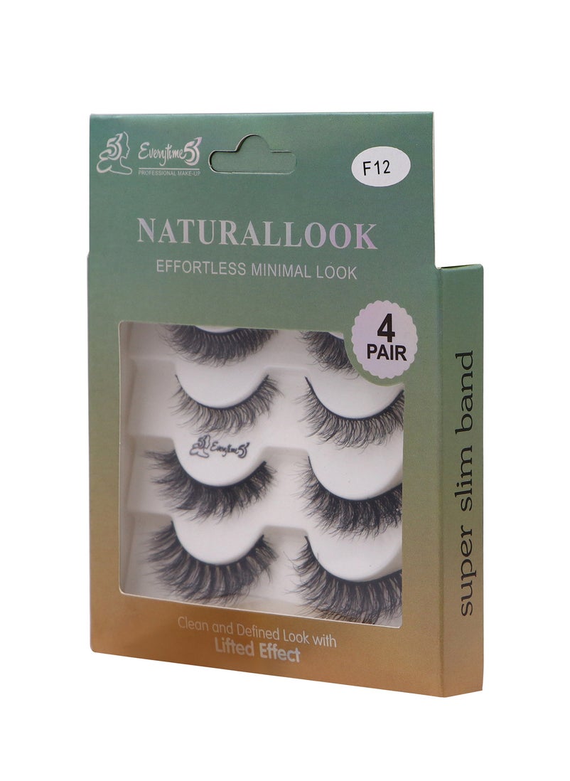 Everytime53 Everytime53 Women's 4 Pair Natural Look Eye Lashes - F12  - Image 2