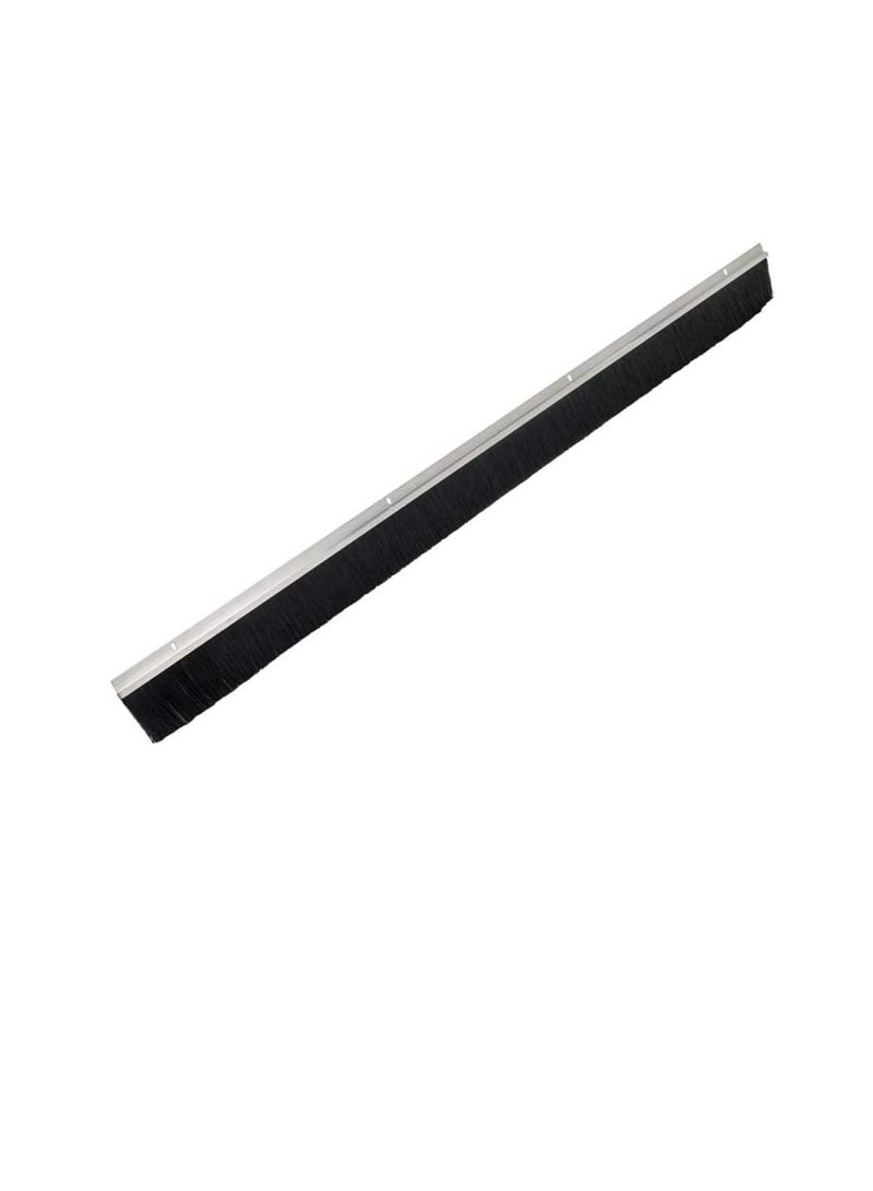 Door Bottom Brush & Rubber Seal with Screw for Exterior/Interior Doors, Insulation Door Seal Sound Proof Under Door Draft Blocker- Keeping Noise Repellent & Dust (120cm, Brush White)  - Image 1