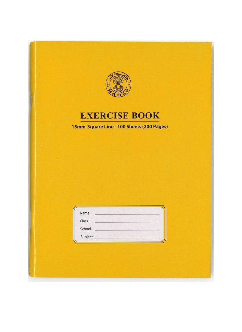 Sadaf 6-Piece A5 Size Exercise Notebook With 15mm Square Lined Ruling 200 Pages Assorted Covers  - Image 3