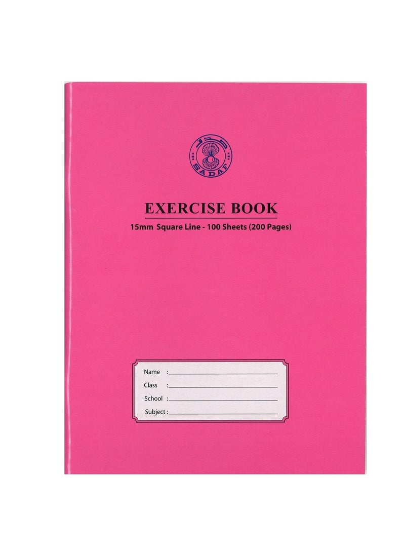 Sadaf 6-Piece A5 Size Exercise Notebook With 15mm Square Lined Ruling 200 Pages Assorted Covers  - Image 4