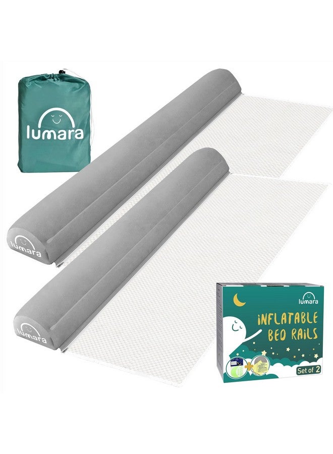LUMARA Inflatable Bed Rail for Toddlers 2 Pack - Portable Travel Bed Bumpers for Kids Fits Twin Full Queen King Size Beds - Non-Slip Safety Guard Rails - Image 1