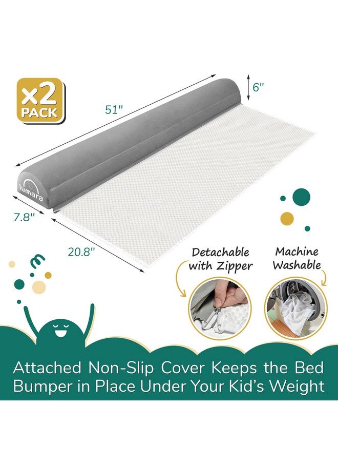 LUMARA Inflatable Bed Rail for Toddlers 2 Pack - Portable Travel Bed Bumpers for Kids Fits Twin Full Queen King Size Beds - Non-Slip Safety Guard Rails - Image 2