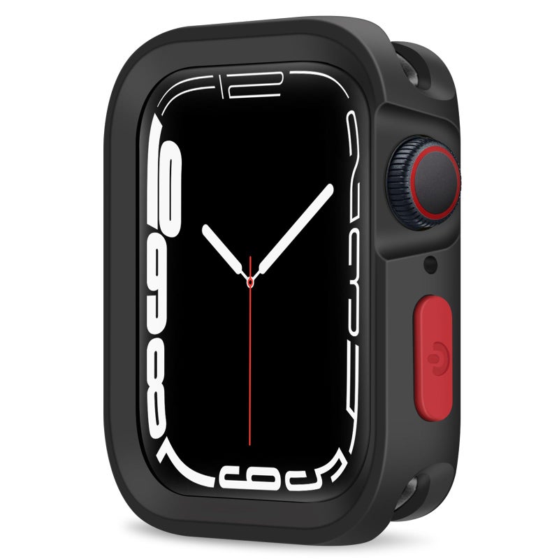 ZZDZZ Rugged Case Compatible with Apple Watch Case 45mm 44mm Series 9/8/7/6/5/4/SE3/2/1, Soft Flexible TPU Shockproof Protective Bumper Cover for iWatch 45mm 44mm, Black - Image 1