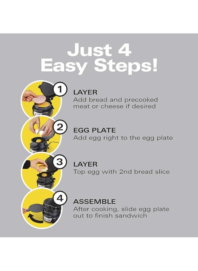 Breakfast Electric Sandwich Maker Maker Red, Aluminum Nonstick Electric Hamburger Machine ,  Electric Indoor Grill , with Egg Cooker Ring, Ready In 5 Minutes , for Croissants, Mini Waffles - Image 5